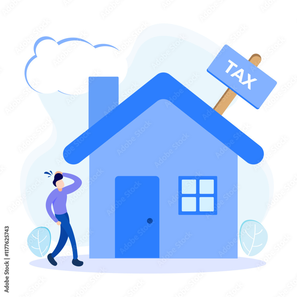 Fototapeta premium Illustration vector graphic cartoon character of tax