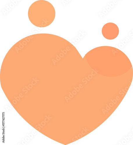 Mom and baby heart concept icon vector design, vector
