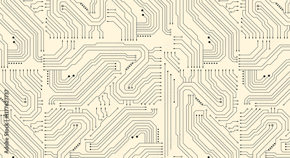 Seamless background vector of electronic circuit technology on white background. Seamless background vector of electronic circuit technology on white background.