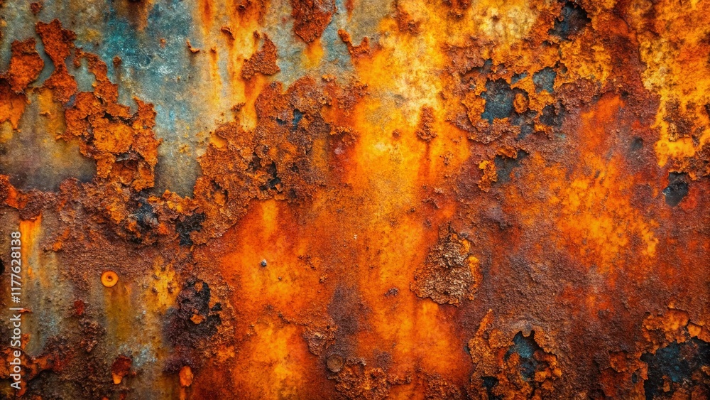 Panoramic Rust Texture: Abstract Orange Steel Background Panoramic Rust Texture: Abstract Orange Steel Background