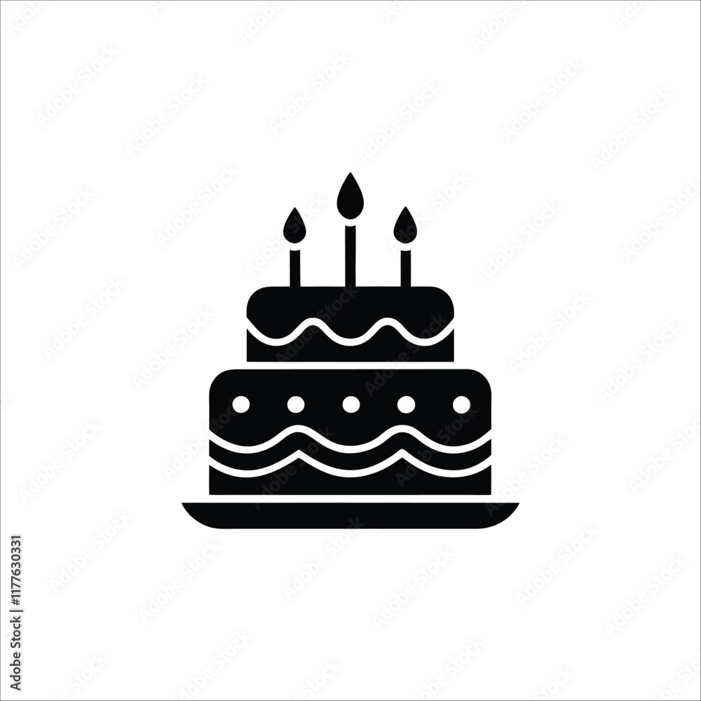 Simple black and white birthday cake Simple black and white birthday cake