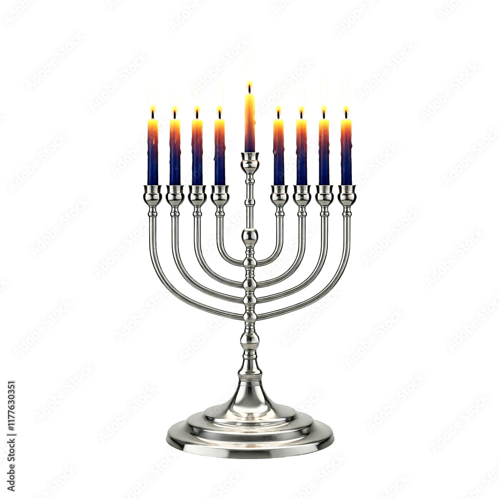 Silver Hanukkah isolated on transparent background Silver Hanukkah isolated on transparent background