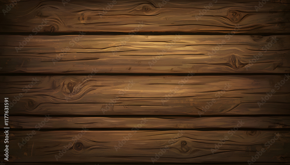 Naklejka premium Dark Brown Wooden Planks Horizontal Texture Background