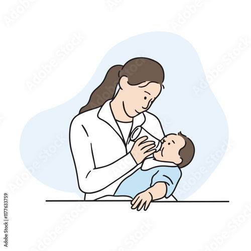a mother and a baby