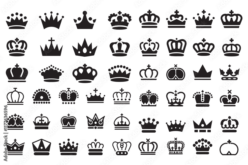 Large Collection of Quality Crown Silhouettes and Icons Large Collection of Quality Crown Silhouettes and Icons