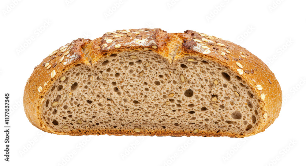Fresh Baked Multigrain Bread Loaf, Bakery Food, Isolated Transparent PNG, Large Format Fresh Baked Multigrain Bread Loaf, Bakery Food, Isolated Transparent PNG, Large Format