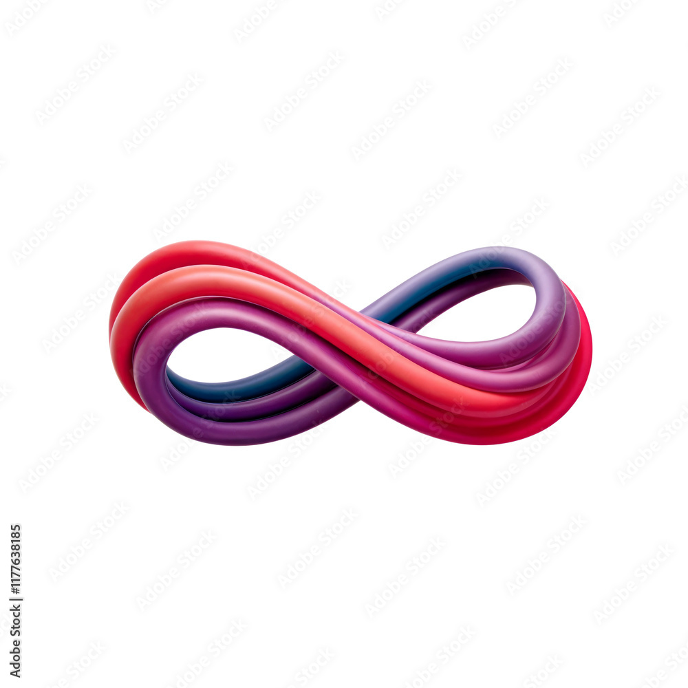 Fototapeta premium Infinity Loop: Abstract 3D Render of a Colorful, Intertwined Symbol 