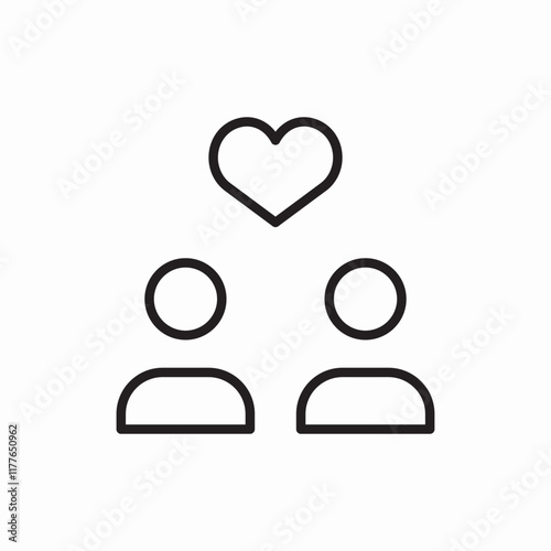 Dating couple love romance icon vector sign