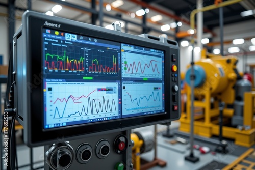 Wallpaper Mural Industrial Machine Control Panel Displaying Real Time Data Graphs and Charts Torontodigital.ca