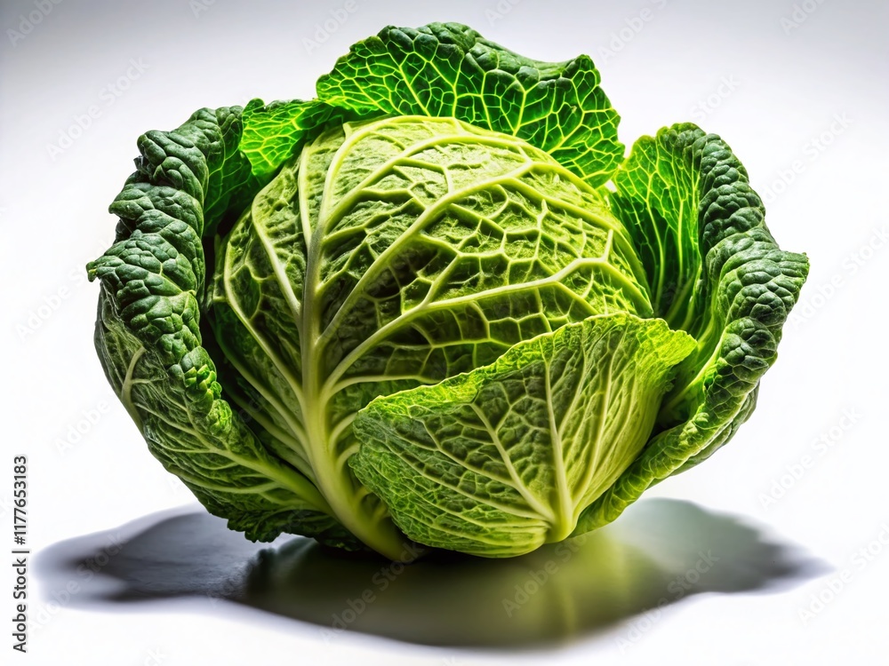 Pointed Cabbage on White Background - Low Light Still Life Photography