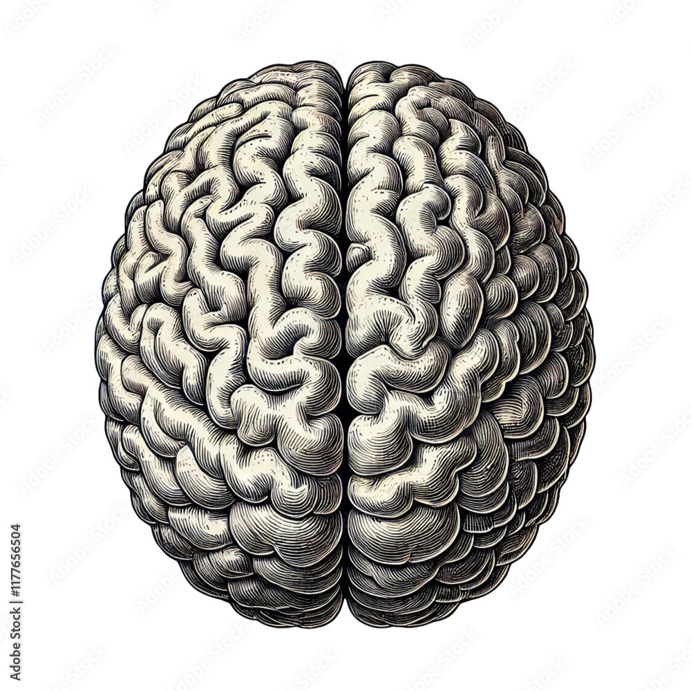 Naklejka premium 3d rendered illustration of the human brain, Human brain illustration isolated on a white background