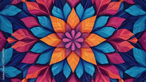 Wallpaper Mural Love-themed kaleidoscope patterns with vibrant colors, mesmerizing detail, 3D illustration Torontodigital.ca