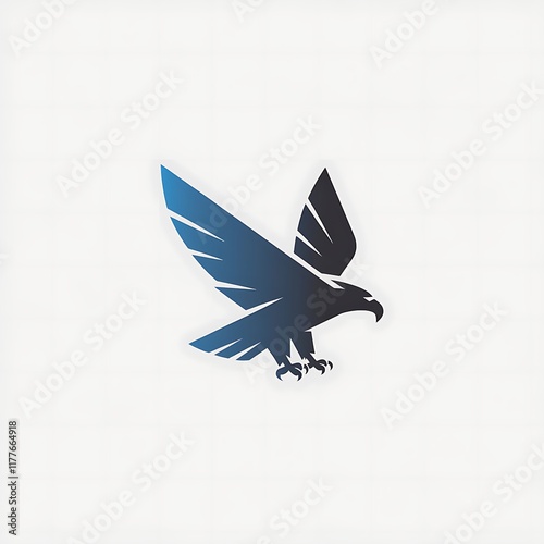 A stylized eagle in flight design logo photo