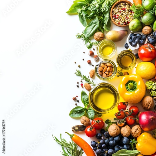 Balanced diet food background