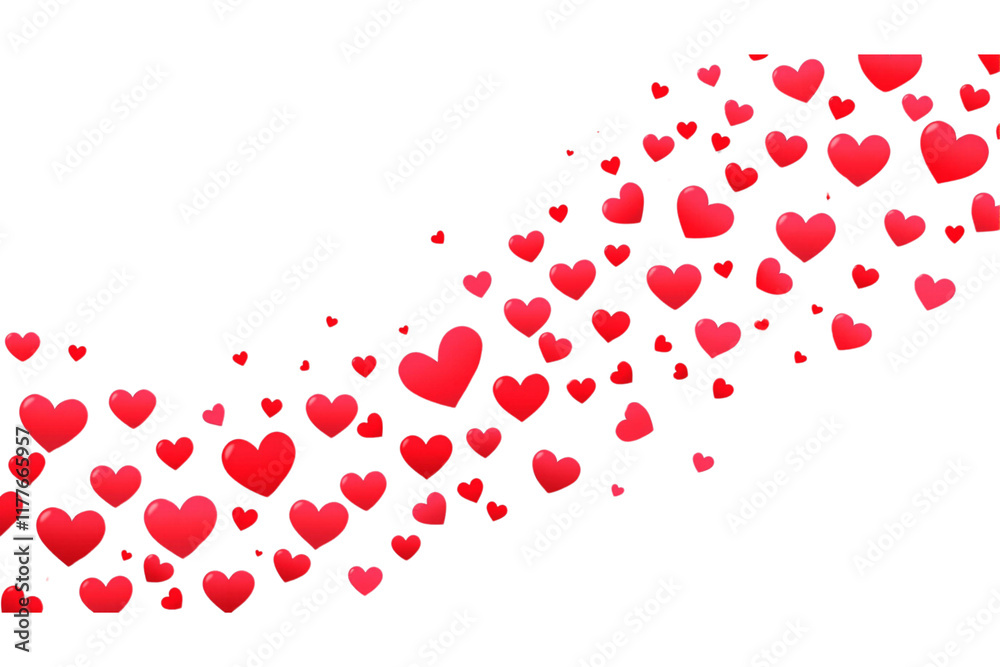 Red hearts petals on transparent background Red hearts petals on transparent background