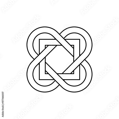 celtic knot trinity heart love endless vector on white background for tattoo symbol religion icon logo. vector illustration