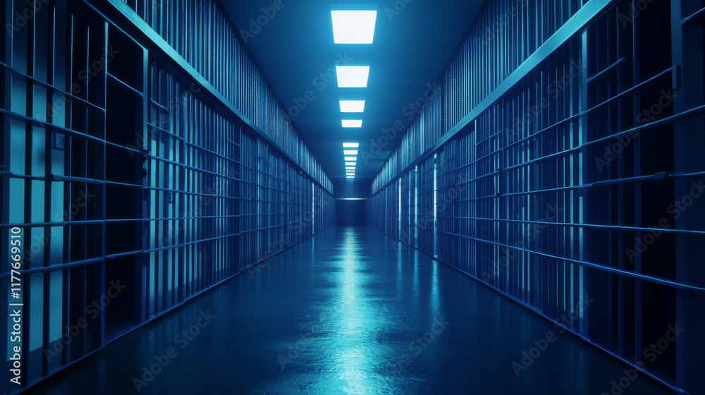 Hologram prison. Prison made of polygons, triangles, dots, and lines. Low-poly prison structure of connections. Technology concept vector. Hologram prison. Prison made of polygons, triangles, dots, and lines. Low-poly prison structure of connections. Technology concept vector.