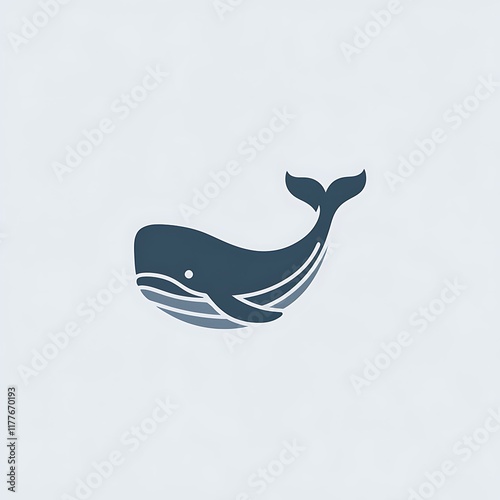 Stylized Whale Design Minimalist Ocean Animal Art photo