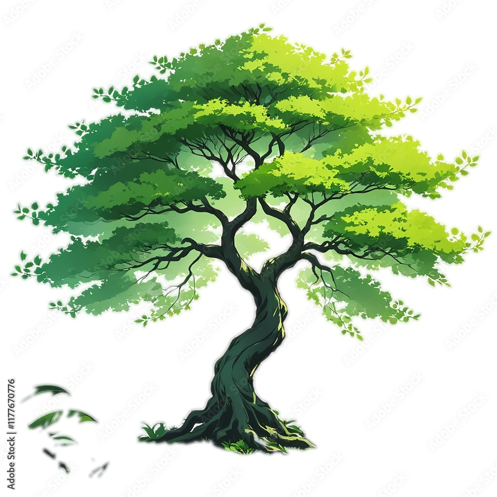 Obraz premium Green Tree white backround