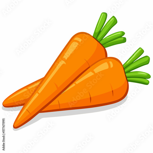 Isolated orange carrot cartoon vector illustration (2)