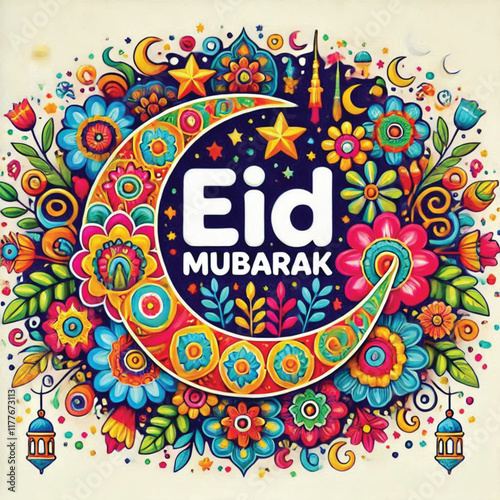 vector Eid Mubarak, Muslim holiday throughout the world