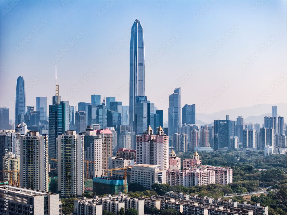 Obraz premium Shenzhen, China cityscape in the civic center district