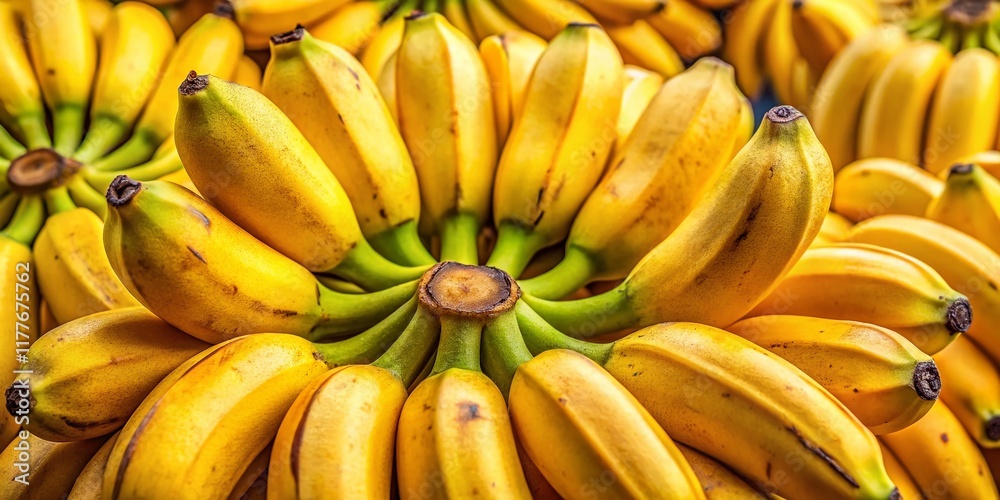 Ripe Yellow Banana Bunch, Close-up High-Resolution Stock Photo Ripe Yellow Banana Bunch, Close-up High-Resolution Stock Photo