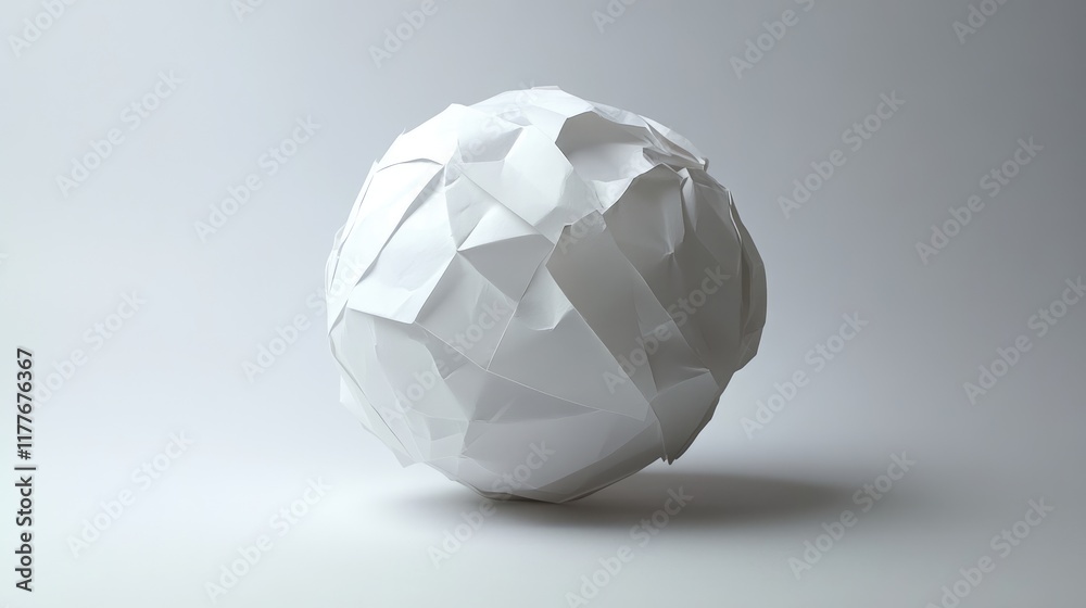 Abstract white paper sphere on a minimalist background showcasing creativity and texture in design and artistic structure. Abstract white paper sphere on a minimalist background showcasing creativity and texture in design and artistic structure.