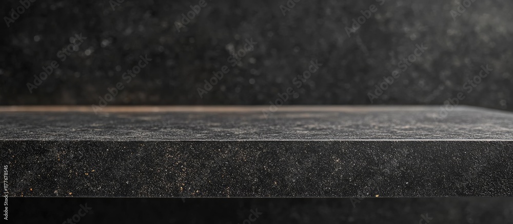 Fototapeta premium Black Concrete Surface for Product Presentation with Empty Copyspace Ideal for Mockups and Advertising Display