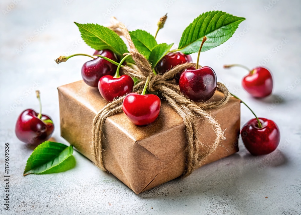 custom made wallpaper toronto digitalRomantic Gift Box with Cherries & Leaves: Love Gift, Valentines Day Present, Anniversary Surprise