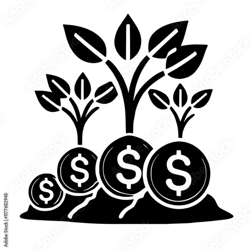 Money Growing on Trees:  A simple yet powerful illustration of financial growth and success, symbolizing the potential for prosperity and abundance.  