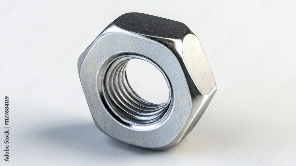Metallic Nut on Light Background Metallic Nut on Light Background