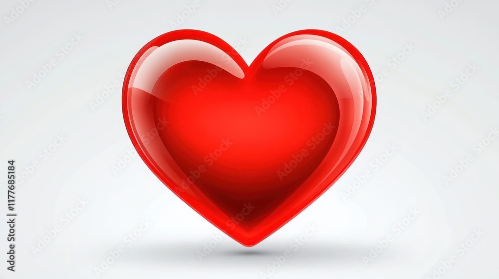 Glossy Red Heart: A Symbol of Love and Passion Glossy Red Heart: A Symbol of Love and Passion