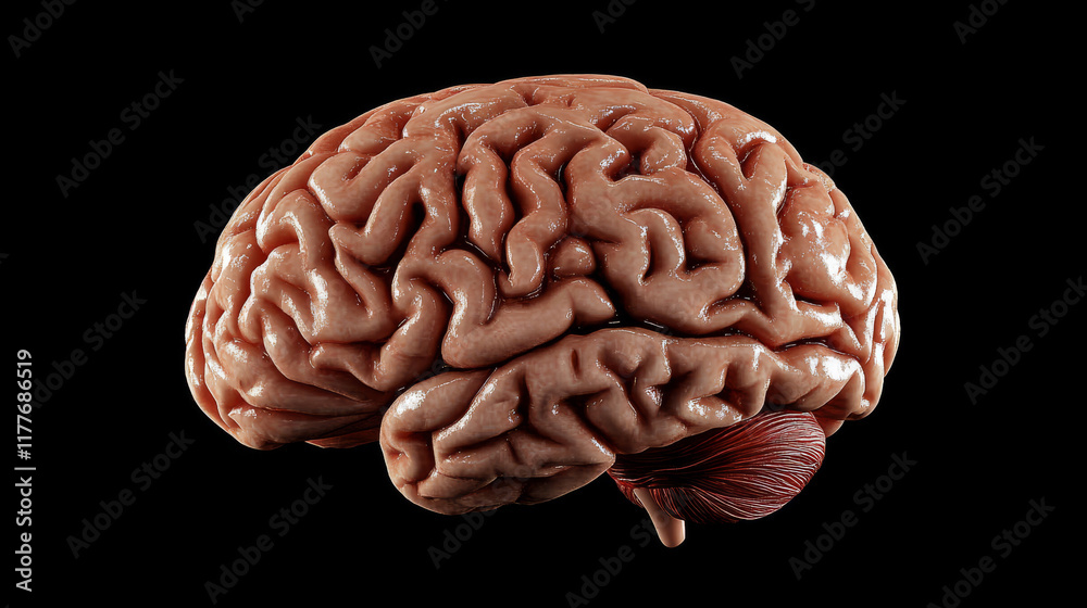 Brain hi-tech technology. Concept of human intelligence. Render illustration of the human brain Brain hi-tech technology. Concept of human intelligence. Render illustration of the human brain