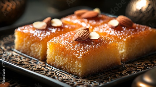 Exquisite Basbousa Presentation: A Flavorful Journey into Middle Eastern Dessert Culture