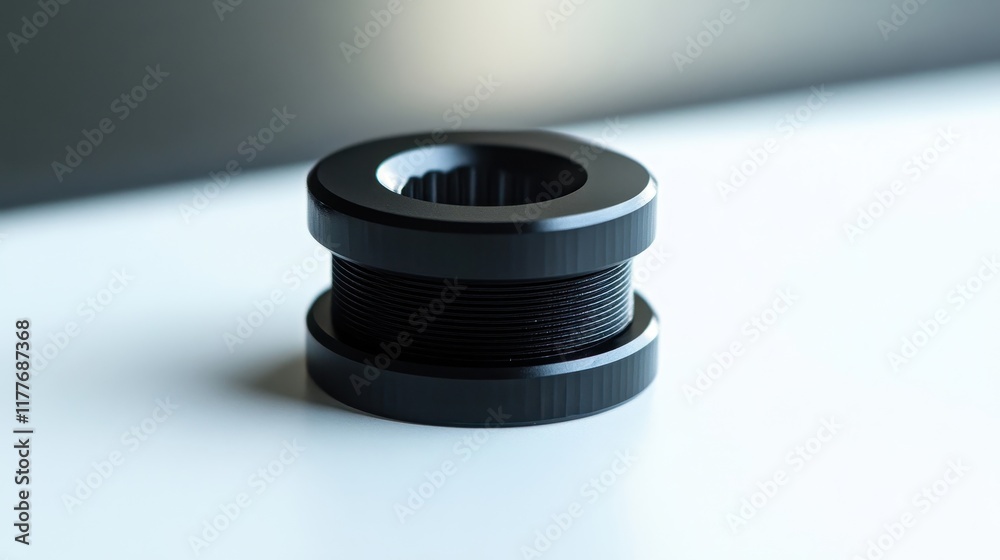 Black Mechanical Component on White Background Black Mechanical Component on White Background