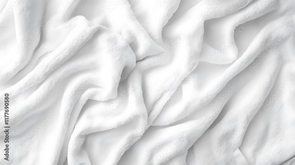 Obraz premium White fabric wavy isolated on white background