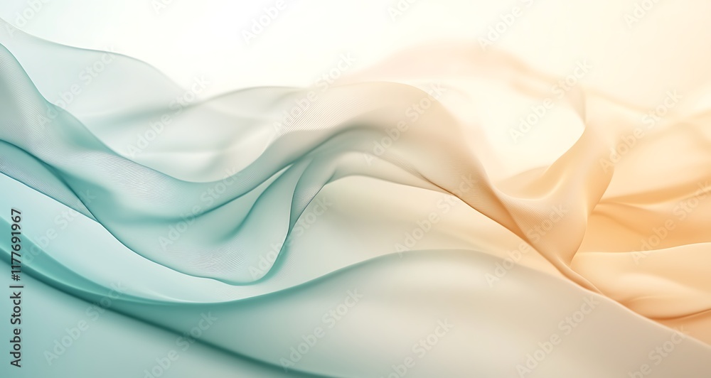 Obraz premium Blurred summer background in light blue and beige colors, soft gradient