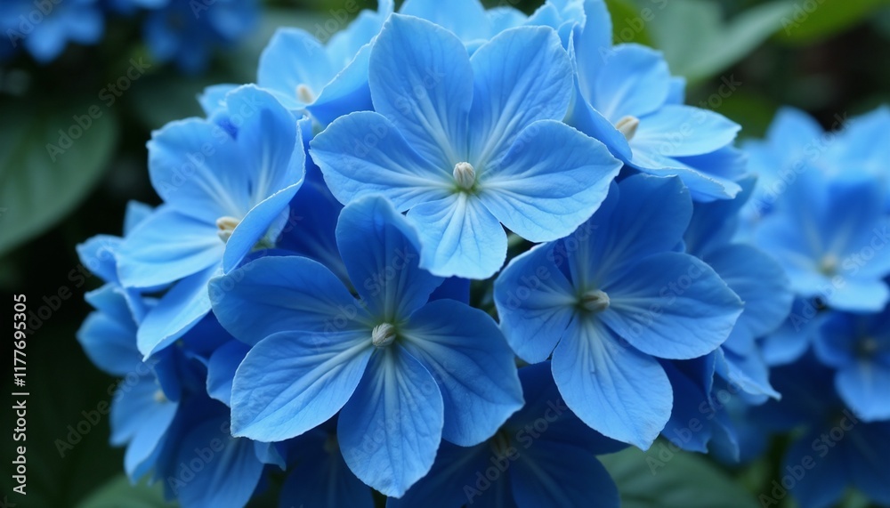 Close-up of blue hyacinth flowers with textured petals against a blurred green background Close-up of blue hyacinth flowers with textured petals against a blurred green background