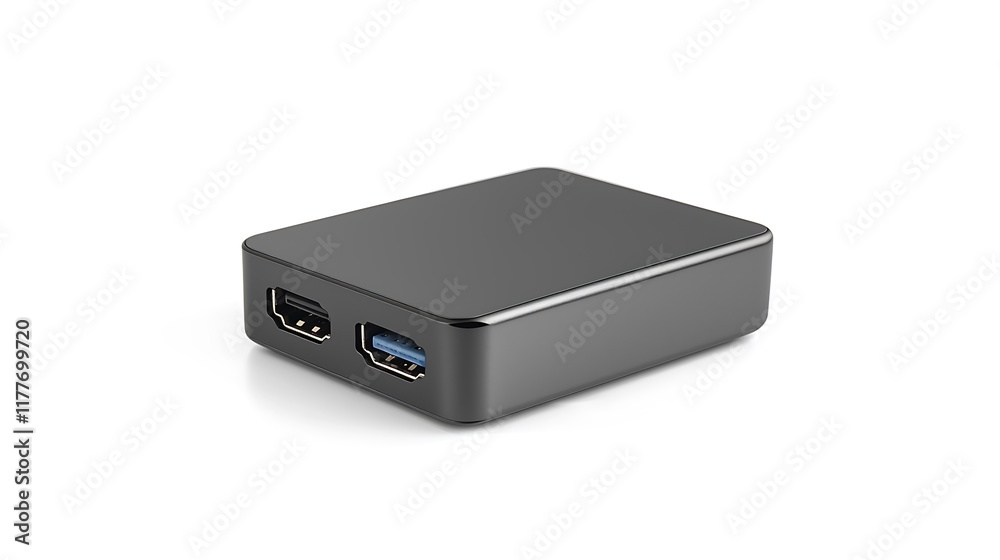 A black box with a white background