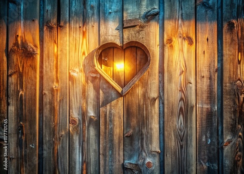 Wallpaper Mural Rustic Heart Window Wooden Background - Drone Aerial View of Charming Old Building Detail Torontodigital.ca