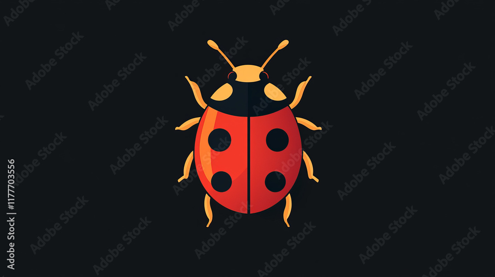 Fototapeta premium Vector ladybug logo. Brand logo in the form of an insect. 