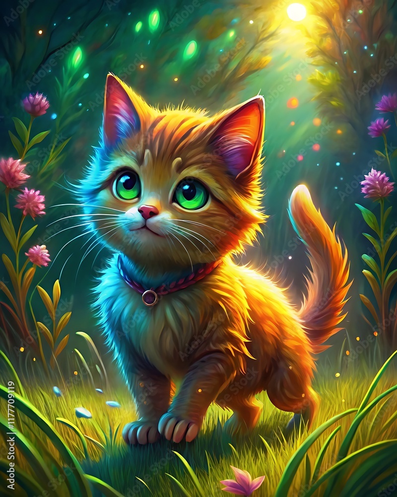 A beautiful cat playing
