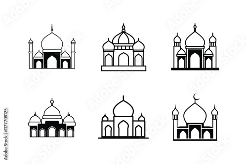 mosque silhouette icon vector illustration