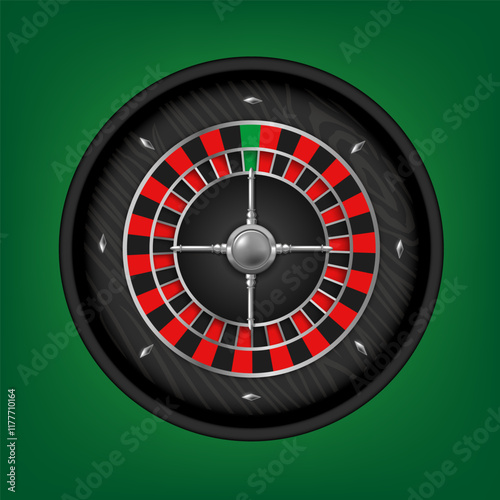 Roulette wheel. Casino roulette wheel. Vector clipart isolated on white background.