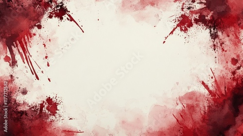 Abstract Red Watercolor Blood Splatter Background
