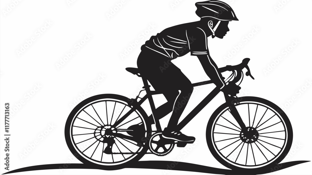 Obraz premium silhouette of a person riding bicycle