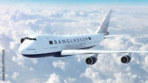 Plane Travel Country Bangladesh Flying Over Clouds