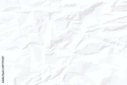 White crumpled paper texture. Vector illustration.