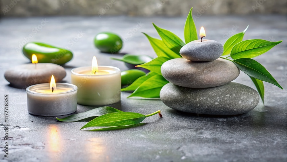 Obraz premium Serene Spa Still Life: Zen Stones & Wellness Essentials